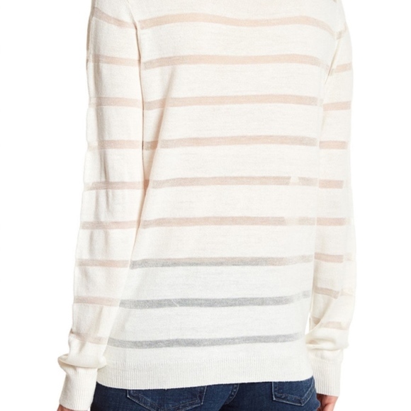 Sugarlips Classic Ivory White Striped Sweater - Picture 3 of 3